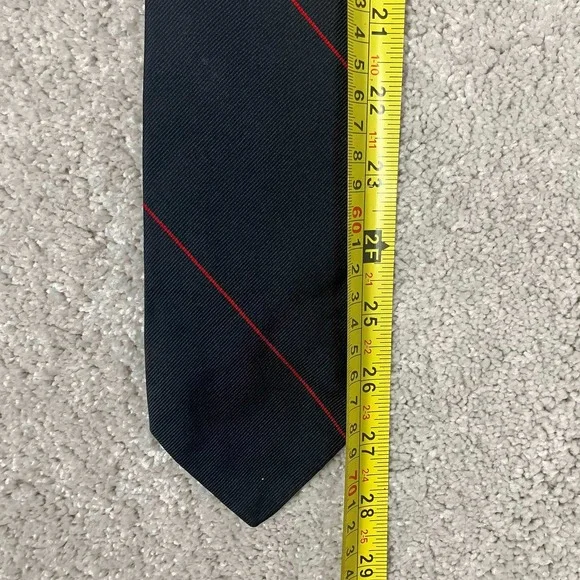Brooks Brothers Makers Mens Silk Tie Navy Blue Red Diagonal Striped Made in USA - Picture 4 of 5